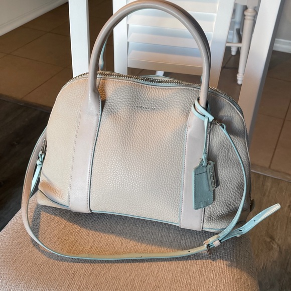 Coach Restored Bleecker Preston Satchel — Light Beige with Mint Trim - Picture 2 of 11